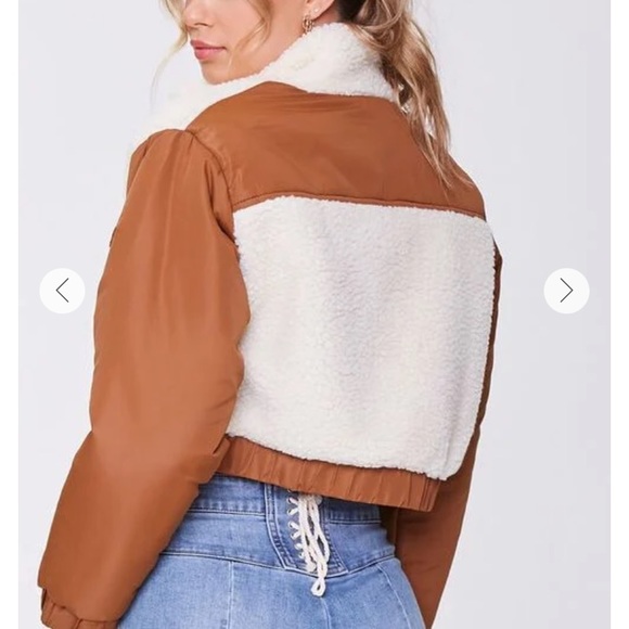 Colorblock Faux Shearling Jacket - Picture 2 of 4